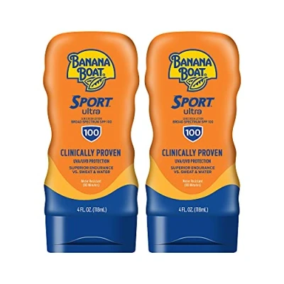Immagine di Banana Boat Sport Performance Sunblock Lotion SPF 100, 4 Ounce Bottles (Pack of 2) by