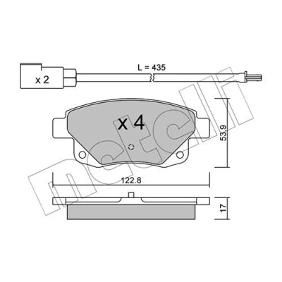 Immagine di METELLI 22 0681 0 Kit pastiglie freno Con contatto segnalazione usura FORD: Transit Mk6 Van, Camion pianale / Telaio, Bus
