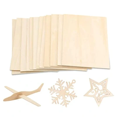 Immagine di Tiardey 8 Pezzi (200 x 200 2 mm) Fogli di Legno balsa Sottile Pannello Compensato incompiuto per progetti Modello Barca aeromobili casa in Fai da Te