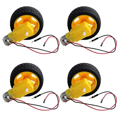 Immagine di GUUZI Mini DC Elettrico Cambio a Doppio Albero con Ingranaggio TT Ruota per Pneumatici in Plastica Motori 3 6V Arduino 1:48 Robot Auto Intelligente (4 Set)