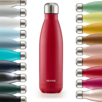 Immagine di Blumtal® borraccia termica acciaio inox Charles 500 ml senza BPA bottiglia a prova di perdite doppia parete mezzo litro in color rosso