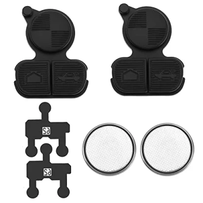 Immagine di the Lord of Tools 2 set di 3 pulsanti ricambio per chiave telecomando compatibile con BMW E36 E38 E39 E46 Z3 Z4 X3 X5 CR2016 membrana a contatto batteria