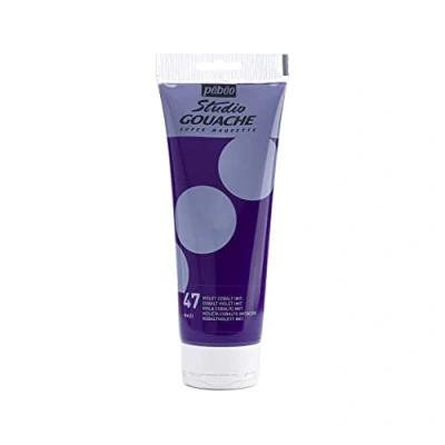Immagine di Pébéo Studio Gouache 220 ml Pittura Professionale, Colore a Guazzo, Tempere per Paint dai Colori Opachi e Pigmentati Viola Cobalto