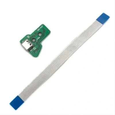 Immagine di BARAC Piastra connettore di ricarica porta micro USB per controller PS4 JDS 050 / 055 Sostituzione PlayStation4 + Cavo Flex 12 Pin