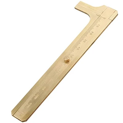 Immagine di Calibro a corsoio scorrevole in acciaio inossidabile Righello Strumento di misura Mini da tasca ottone(120mm length) Handcraft Tools