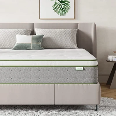 Immagine di Novilla Materasso 135x190, Matrimoniale Molle Insacchttate Memory Foam in Gel Fresco Altezza 22cm, Ibrido Tessuto Carbone di Bambù, Supporto del Bordo Tecnologia Alta Resilienza