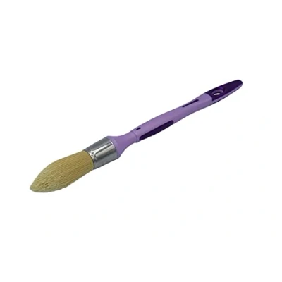 Immagine di SAVY Pennello rotondo per ricampirare, manico ergonomico bimateriale, senza perdita di pelo, tutti i tipi vernice n. 2, ø 21 mm, viola