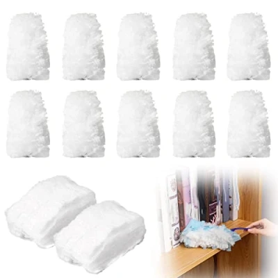 Immagine di 30 Pezzi Ricariche per Spolverino, Duster Compatibile con Swiffer Piumini Catturapolvere, Spolverino Manuale in Microfibra Casa, Ufficio (Bianco)