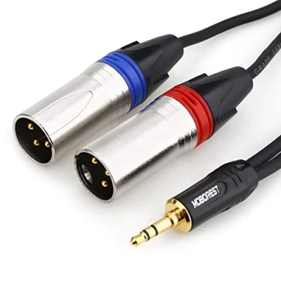 Immagine di MOBOREST 3,5 mm a 2XLR maschio microfono Y Splitter cavo adattatore 3 metri