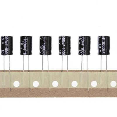 Immagine di 50 Pezzi 10V 1000UF Condensatore elettrolitico in alluminio plug 8x12 8 * 12mm