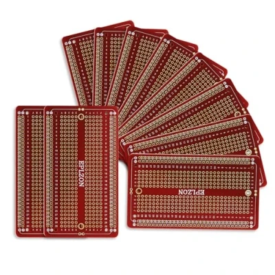 Immagine di EPLZON Tagliere saldabile per circuito stampato placcato oro progetti di elettronica fai da te, compatibile con saldatura 2,05 &quot;x 3,5&quot; (10 pezzi,Rosso)