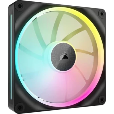 Immagine di CORSAIR iCUE LINK LX140 RGB 140 mm PWM Ventola Confezione Singola Doppio Anello Luminoso Richiede System Hub (Venduto Separatamente) Tecnologia AirGuide Nero