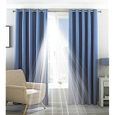 Immagine di Riva Home ECLIPSE/RT9/DEN Eclipse Tende con Occhielli, Oscuranti e Termiche, Blu (Denim), 46x72 (117x183cm), 1 Pezzo