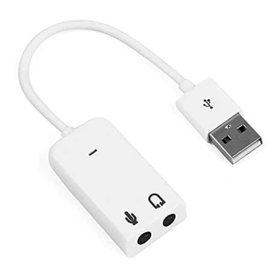 Immagine di OcioDual Scheda Audio Esterna USB Adattatore 3D Sound 7.1 Canali Virtuale Laptop Bianco