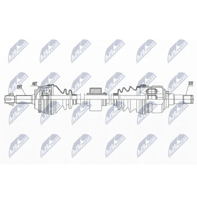 Immagine di NTY NPW TY 176 Albero motore / Semiasse Assale anteriore Dx 877mm TOYOTA: Yaris II Hatchback, I Hatchback