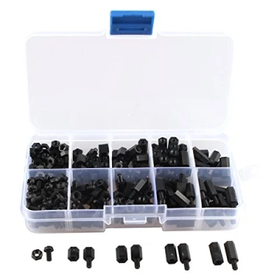 Immagine di HALJIA, set da 300 dadi esagonali M3, in nylon, per separare cavi, PCV e circuiti, varie misure taglie