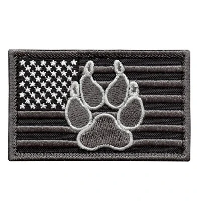 Immagine di ACU USA American Flag K 9 Dog Handler Subdued Morale Tactical Embroidery Touch Fastener Patch