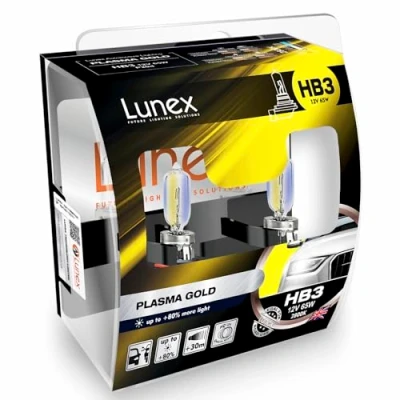 Immagine di LUNEX HB3 9005 PLASMA GOLD Lampadine Alogene Faro giallo 12V 65W P20d 2800K duobox (2 unità)