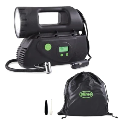 Immagine di Slime 40067 95, Compressore pneumatici , Deluxe, digitale, tecnologia Inflate Right, robusto, con luce LED e tubo a innesto rapido, gonfiaggio in 4 minuti