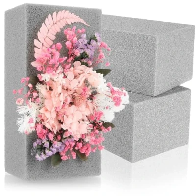 Immagine di com four® 3X Spugna per Fiori secchi Creare composizioni Floreali Mattone di Decorazioni
