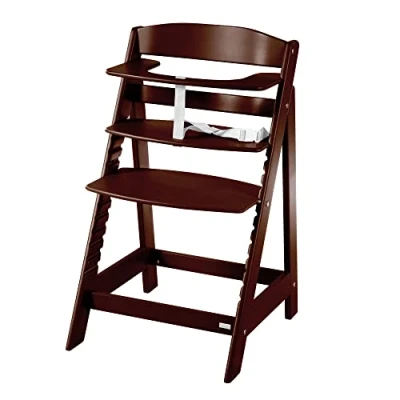 Immagine di roba Seggiolone Evolutivo Sit Up Flex 2 in 1, Altezza Regolabile, dai 6 Mesi fino ai 70 kg, con Poggiapiedi, Robusto ed Ergonomico, Legno Laccato Marrone