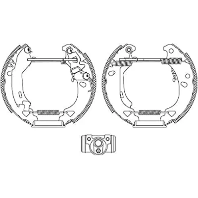 Immagine di HELLA Shoe Kit Pro 8DB 355 004 341 freno, Freno a tamburo con cilindretto regolatore/attuatore FIAT: Brava Hatchback