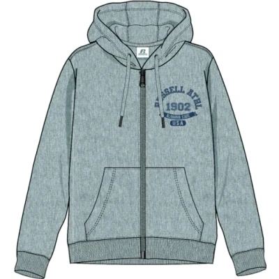 Immagine di Russell Athletic A20172 CJ 090 Zip THR Hoody Uomo Maglia Lunga Collegiate Grey Marl Taglia S