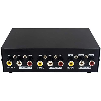 Immagine di Duttek Switch Audio commutatore AV 2 Porte Switcher RCA ingressi Video Composito L/R per Console di Gioco Dvd STB