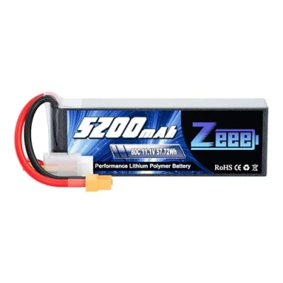 Immagine di Zeee 3S Lipo 5200mAh 11,1V 80C RC Batteria con Connectore XT60 Spina per FPV Racing UAV Drone Evader BX Veicolo Auto LKW Truggy Nave Modells Hobby