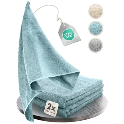Immagine di homewell Set di asciugamani morbido e assorbente, 100% cotone, Oeko Tex 100 certificato
