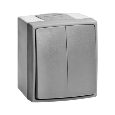 Immagine di Miratic Interruttore a Pulsante Luce Bilanciere Muro on off Bipolare IP55 Grigio Grafite