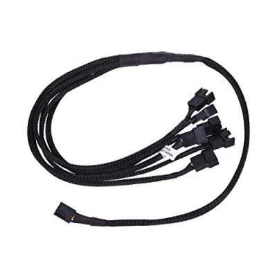 Immagine di Phobya 0 Y Cable 4Pin PWM to 6X 60cm Black Cavi e adattatori per ventole