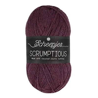 Immagine di Scheepjes Scrumptious Cotone Filato, Poliestere Riciclato 50% Acrilico, 377 Morello Fudge Cake, 5x100g, 5 unità