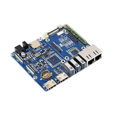 Immagine di Dual Gigabit Ethernet Base Scheda per Raspberry Pi Compute Module 4 Lite/EMMC Series Module, Include Interfacce ETH/CSI/DSI/RTC/HDMI/Micro SD/USB, Potente Capacità