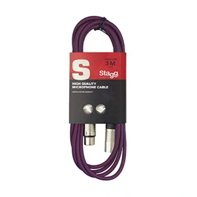 Immagine di Stagg Cavo da Microfono di Alta Qualita XLRf to XLRm, 3m, Viola