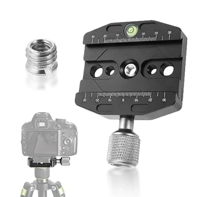 Immagine di piastra a sgancio rapido 70 mm, morsetto per Arca Swiss, QR 70N Quick Release Plate Clamp, clip in metallo, rapido, treppiede, universale