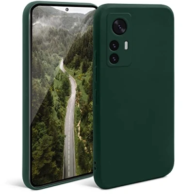 Immagine di Moozy Minimalist Series, Cover in Silicone per Xiaomi 12 Pro, Verde Notte Custodia Cellulare Finitura Opaca, Sottile e Morbida TPU Case