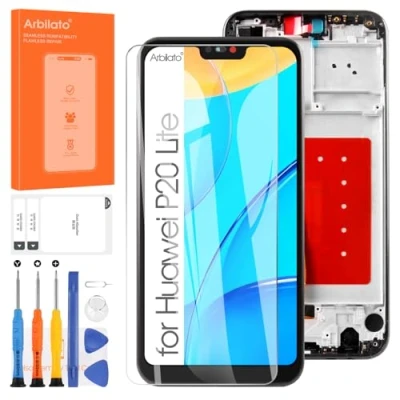 Immagine di Arbilato Schermo LCD per Huawei P20 Lite/Nova 3e, Touch Screen Sostituzione Lite Display ANE LX1 LX2 LX3 Digitalizzatore Pannello Full Assembly Kit (Nero con Telaio)