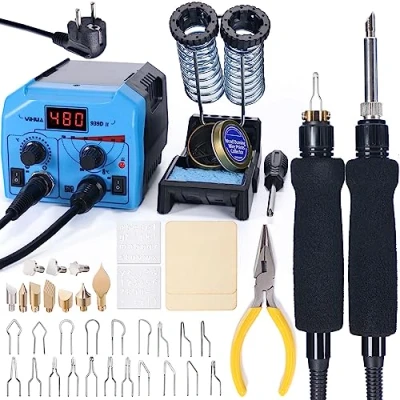 Immagine di YIHUA 939D II Kit Pirografo Per Legno Penna Pirografica con Pennino a Filo + punta solida 2 IN 1 20 filamento e 10 piena(EU PLUG)