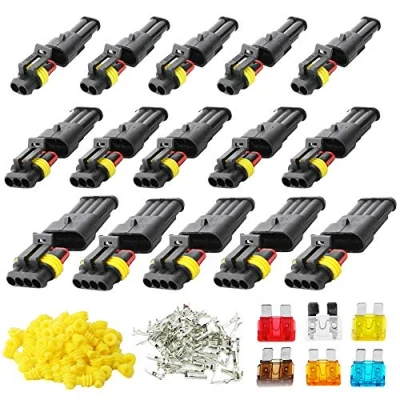 Immagine di RUNCC1 YUN 15 Pcs 2/3/4 Pin Auto Impermeabile Connettore, Elettrico Connettore Kit, Isolato e Sigillato, 1.5mm Terminale Spina per Camion Marina Moto