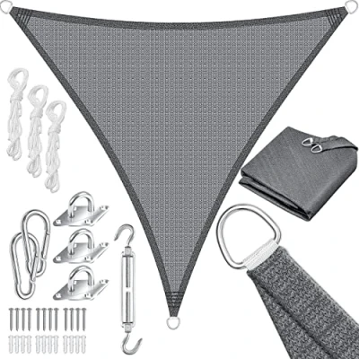 Immagine di KESSER® Tenda a vela, parasole, paravento Tessuto HDPE idrorepellente e antivento, robusto stabile per ombreggiare il giardino, balcone o terrazzo, Sabbia, 5x7x7m