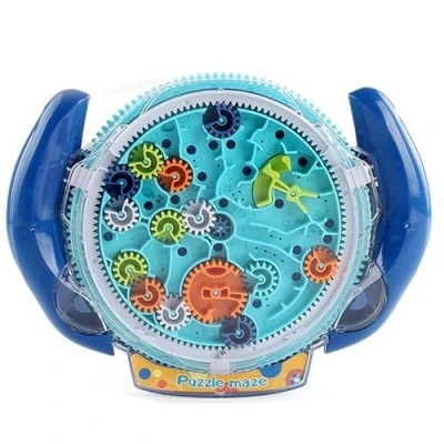 Immagine di labirinto 3D Maze, di puzzle per bambini età compresa tra 4 e 8 anni, fantastico giocattolo spaziale con due sfere in acciaio, giochi sfide (blu)