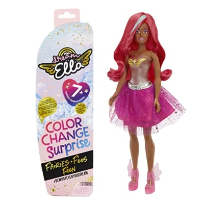 Immagine di Dream Ella Change Doll Pink Barbie MGA&#039;s Fate cambiano Colore Giocattolo da Collezione Bambola 29 cm con 7 sorprese Include Parrucca, Gonna, Stivali e Altro età: 3+ Anni Yasmin, Rosa, 578024C3