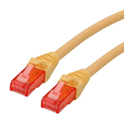 Immagine di Roline 21.15.2524 RJ45 cavo di rete, patch CAT 6 U/UTP 1.50 m Giallo non schermato, Privo alogeni, Ritardante fiamma 1 pz.