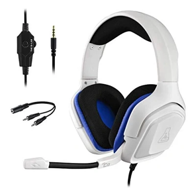 Immagine di THE G LAB Korp COBALT Cuffie da Gaming PS4 Microfono Stereo, Ultra Leggero, per Basso Elettrico Mic Jack 3,5 mm PC PS5 Xbox One Mac Nintendo Switch Smartphone (Bianco)