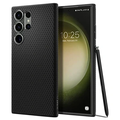 Immagine di Spigen Cover Rugged Armor Compatibile con Samsung Galaxy S23 Ultra Nero Opaco