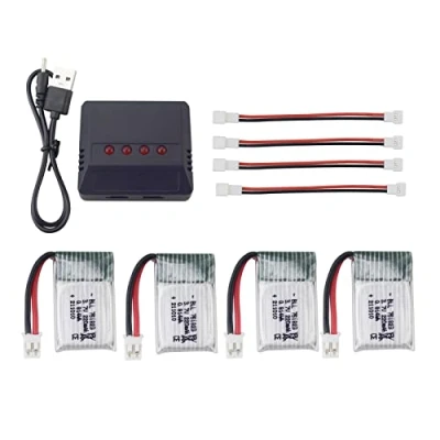 Immagine di ZYGY 4PCS 3.7V 220mah lipo Batteria + 4in1 Caricatore dell&#039;equilibrio per E010 E010C E011 E011C E013 GoolRC T36 NINHUI NH010 F36 H36 HS210 SANROCK GD65A ATOYX AT 66 RC Quadcopter