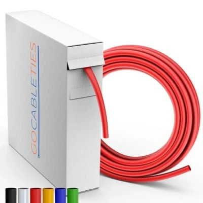 Immagine di Gocableties Guaina termorestringente rossa 12,7 mm x 6 m Rapporto di restringimento 2:1 Impermeabile Tubo termoretraibile per cavo Isolare, evidenziare, unire cavi e riparare
