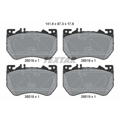 Immagine di TEXTAR 2651901 Kit pastiglie freno predisposto per visualizzazione avviso usura MERCEDES BENZ: Classe C T Modell, Sedan