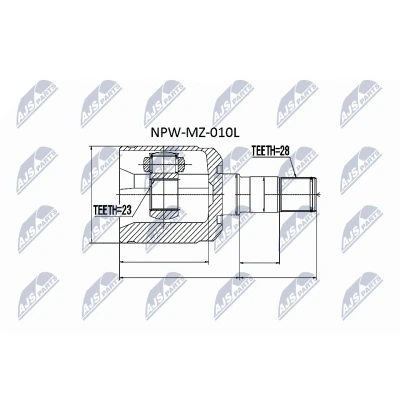 Immagine di NTY NPW MZ 010L Kit Giunto Omocinetico sul lato del cambio, Assale anteriore Sx MAZDA: 626 V SW, Sedan